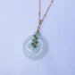 Light Green Jade with Emerald Vine Necklace N5R