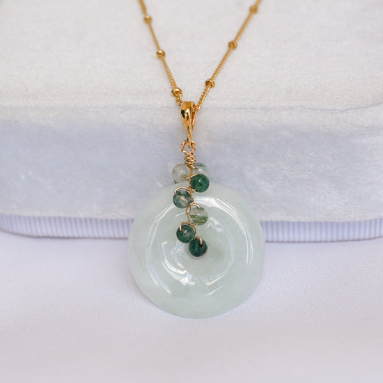 Light Jade with Moss Agate Vine Necklace