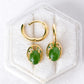 Chic Hoop Earrings with Detachable Twinkling Jade Dangles