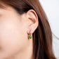 Chic Hoop Earrings with Detachable Twinkling Jade Dangles