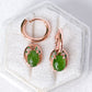 Chic Hoop Earrings with Detachable Twinkling Jade Dangles