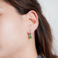 Chic Hoop Earrings with Detachable Twinkling Jade Dangles