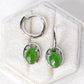 Chic Hoop Earrings with Detachable Twinkling Jade Dangles