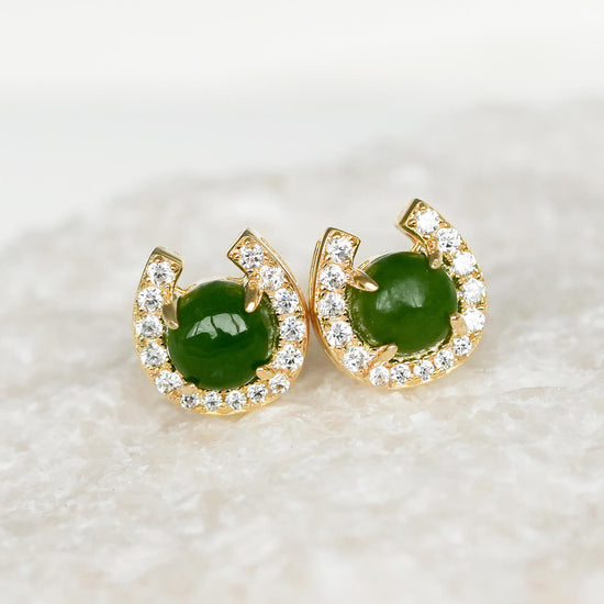 Horseshoe Jade Earrings