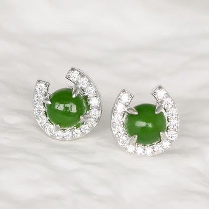 Horseshoe Jade Earrings