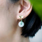Gingko Leaf Ear Studs and Jade with Green Onyx Vine