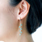 Dangling Glacial Teal Jade Hoop Earrings