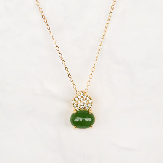 Jade Gourd Pendant Necklace
