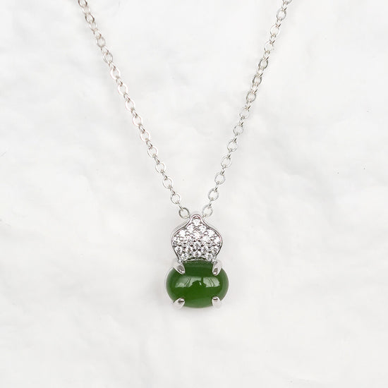 Jade Gourd Pendant Necklace