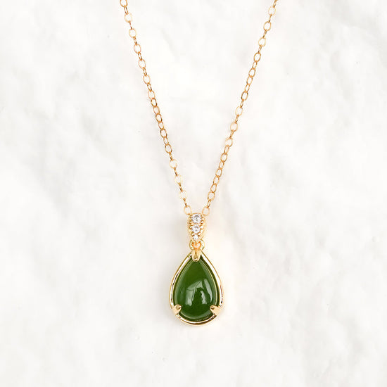 Jade Raindrop Pendant Necklace