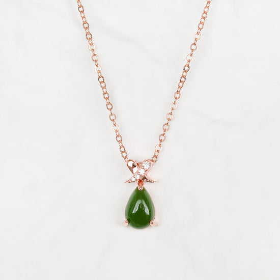 Jade Ribbon Pendant Necklace