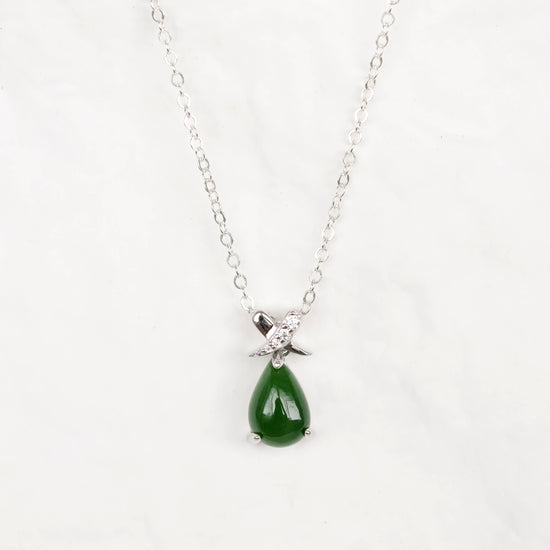 Jade Ribbon Pendant Necklace
