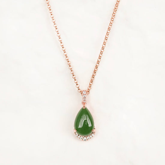 Jade Crown Dewdrop Necklace