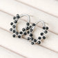 Organic Oval Earrings with Black Spinel Vine