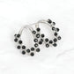 Organic Oval Earrings with Black Spinel Vine