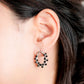 Organic Oval Earrings with Black Spinel Vine