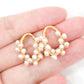 Organic Oval Earrings with Pearl Vine