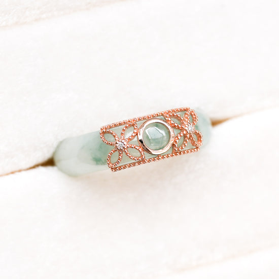 Open XOX Jade Ring - JJ15R (US7.5, Cannot be resized)