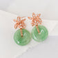 Orchid Ear Studs with Green Jade Donuts