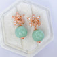 Orchid Ear Studs with Green Jade