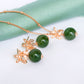Orchid Jade Earrings and Necklace Set