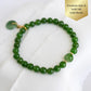 Vivid Green Jade Bracelet P4 - 14K Gold
