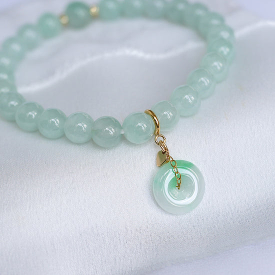 Fresh Minty Jade Bracelet P1 - 14K Gold