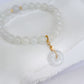 Translucent Snow Jade Bracelet P3 - 14K Gold