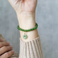 Vivid Green Jade Bracelet P4 - 14K Gold