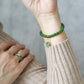 Vivid Green Jade Bracelet P4 - 14K Gold