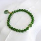 Vivid Green Jade Bracelet P4 - 14K Gold