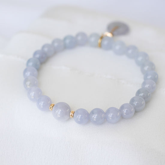Romantic Lavender Jade Bracelet P5 - 14K Gold