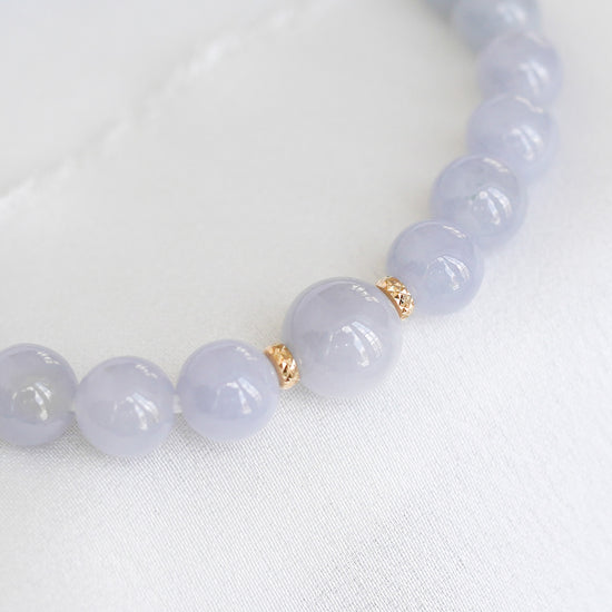 Romantic Lavender Jade Bracelet P5 - 14K Gold