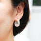 Luxe Moss Agate Encrusted Hoop Earrings