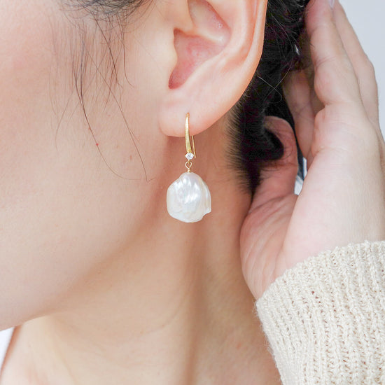 Keshi Pearl Hook Earrings