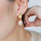 Dewdrop Ear Studs with Baroque Pearls - PE11