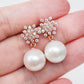 Snow Stud Earrings with White Pearls