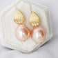 Sparkly Dewdrop Ear Studs with Baroque Pearls - PE6