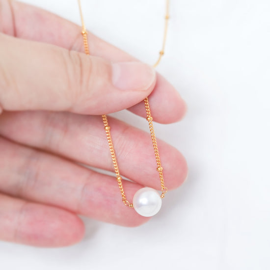 Floating White Pearl Necklace