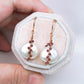 Coin Pearl with Garnet Vine Hook Earrings