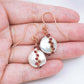 Coin Pearl with Garnet Vine Hook Earrings