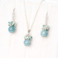 Peacock Blue Jade Bead Cluster Necklace