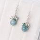 Peacock Blue Jade Cluster Earrings