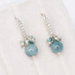 Peacock Blue Jade Cluster Earrings