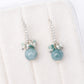 Peacock Blue Jade Cluster Earrings