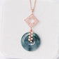 Peacock Blue Jade with Peranakan Tile and Pearl Vine Necklace - N904R