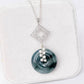Peacock Blue Jade with Peranakan Tile and Pearl Vine Necklace - N903S
