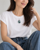 Peacock Blue Jade Donut with Gem Cluster Necklace N906S