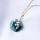 Peacock Blue Jade with Pearl Vine Necklace - N905G