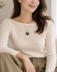 Peacock Blue Jade with Pearl Vine Necklace - N905G